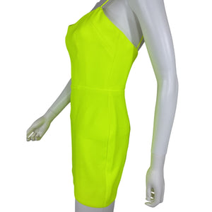 Alex Perry Vivid Yellow Cayde Singlet Mini Dress Size US 4 / UK 8