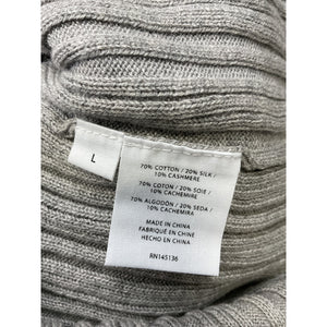 Naadam Ribbed Cutout Back Grey Cotton Sweater Size L