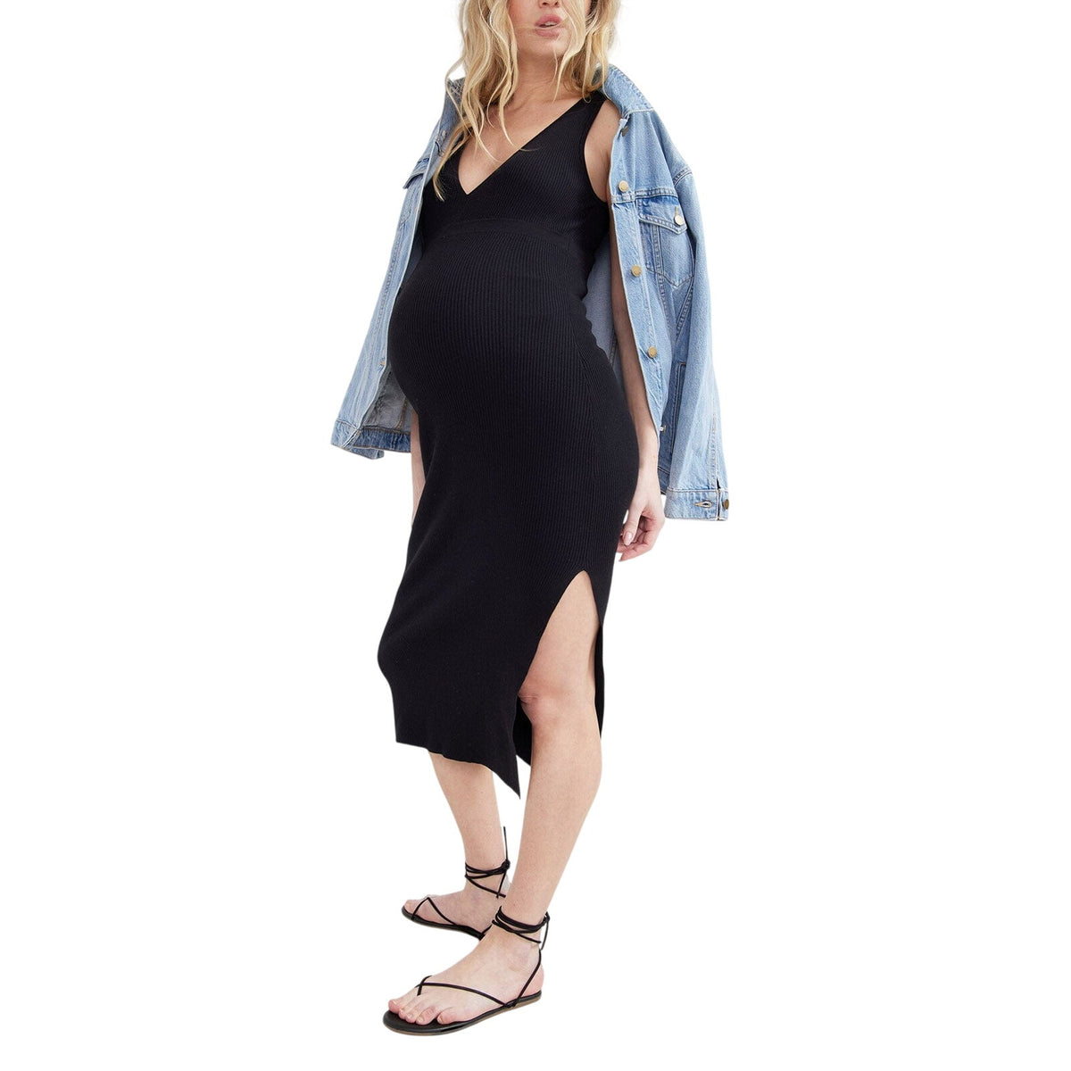 Hatch Ribbed Black Elma Size 1 Dress