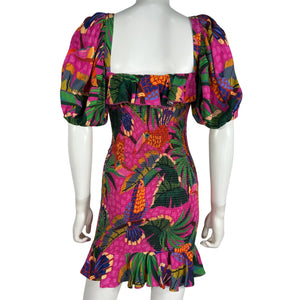 Farm Rio Vibrant Multicolor Painted Toucans Mini Dress Size XS