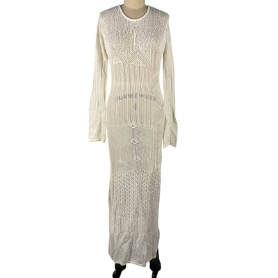 Birgitte Herskind Crochet White Kennedy Maxi Dress Size M NWT