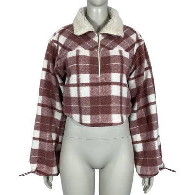 Tularosa Cozy Brown Plaid Dawn Pullover Size XS