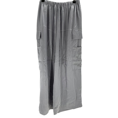 Reformation Satin Gray Ethan Cargo Pants Size M