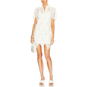 L'Academie Lace Ivory Rowe Mini Dress Size S
