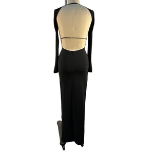 Nensi Dojaka Sleek Black Draped Bra Cutout Dress Size S