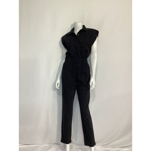 Pistola 'Rosie' Black Twill Shoulder Pad Jumpsuit Size XS