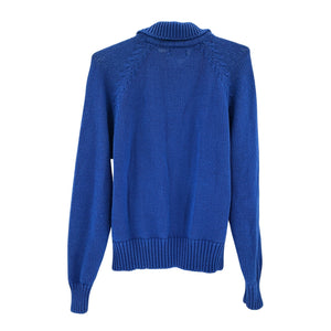 Ralph Lauren Cozy Blue Layered Collar Size S Cotton Sweater
