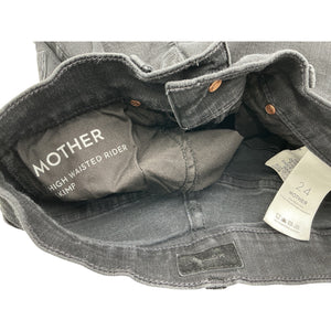 Mother High Rise Black Rider Skimp Straight Leg Denim Jeans Size 24