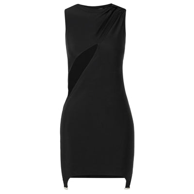 Courrèges Sleek Black Twisted Cutout Mini Dress Size Large