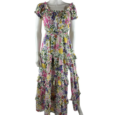 Astr The Label Floral White Viona Maxi Dress Size L