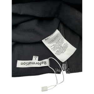 Reformation Chic Black Maya Size 6 Cotton Blend Skirt