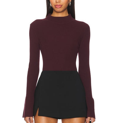 A.L.C. Ribbed Burgundy Devin Sweater Size XS