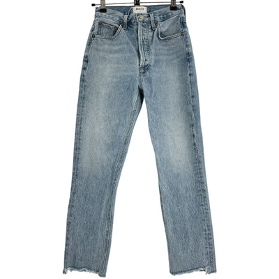 Agolde High-Rise Straight Cropped Blue Riley Denim Jeans Size 23
