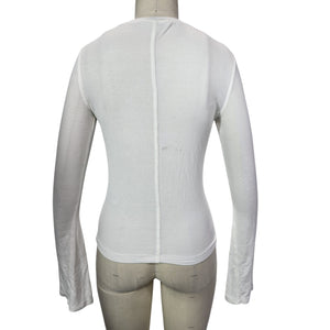 Frame Ribbed Off White Long Sleeve Size X-Small Top