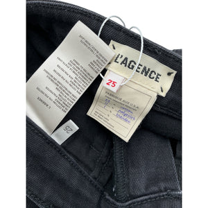 L'Agence Sleek Washed Black Jyothi Skinny Denim Jeans Size 25