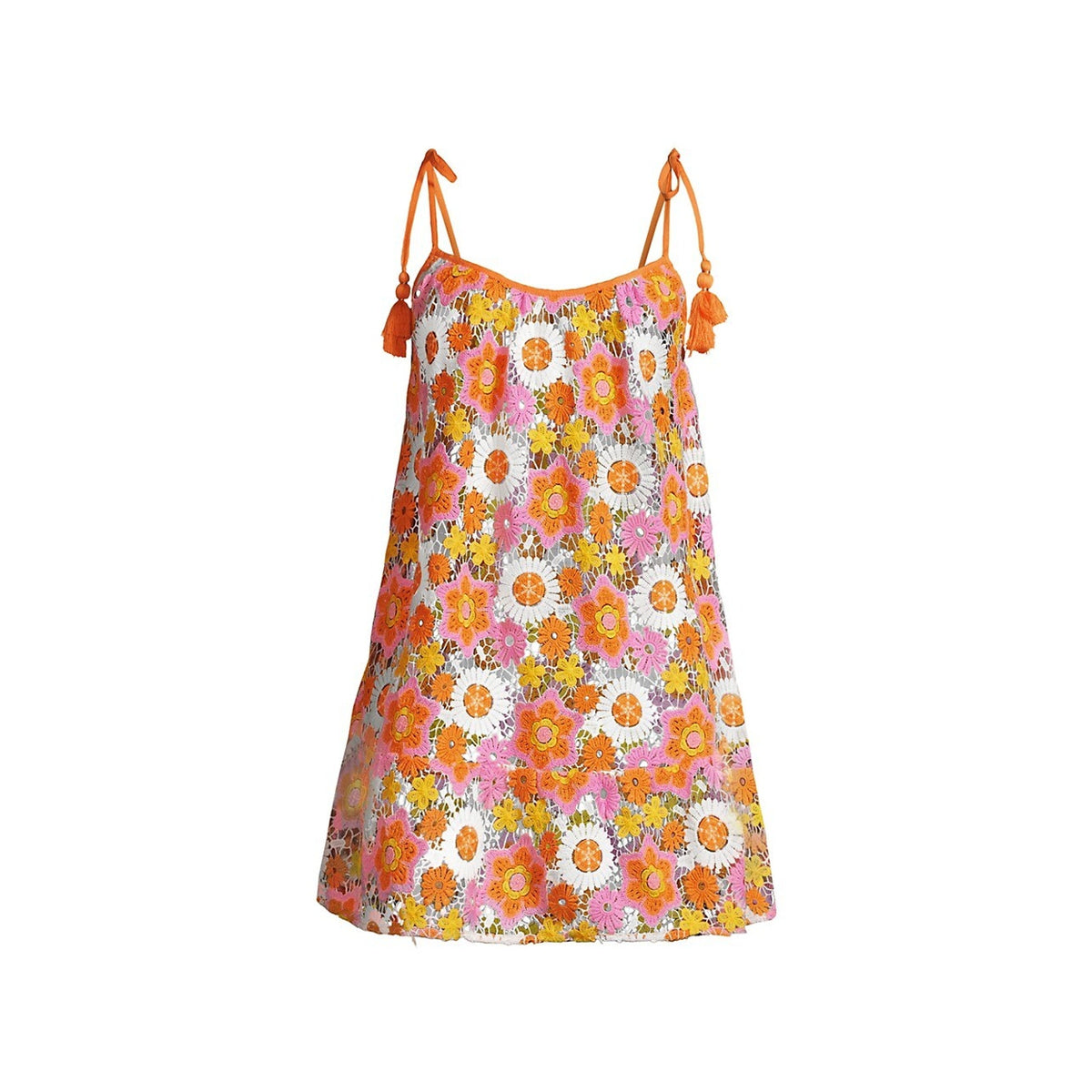 Ramy Brook 'Imani' Orange Polyester Floral Cover-Up Mini Dress Size XS