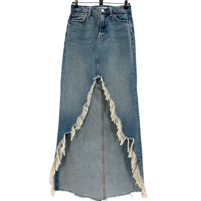 Mother Frayed Blue Ditcher Maxi Skirt Size 23