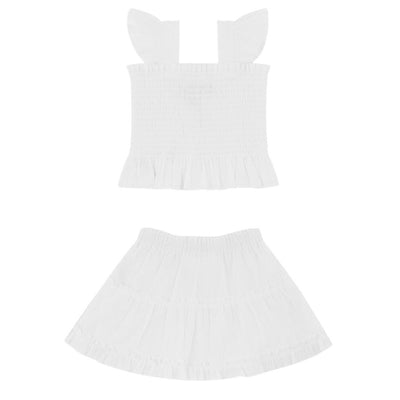 Hill House Home Smocked White Paz Two Piece Set Size 8
