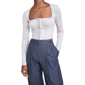 Simkhai Structured Gray Elle Bustier Top Size M