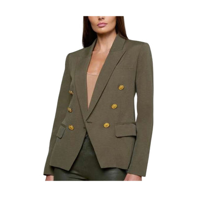 L'Agence Tailored Brown Double-Breasted Blazer Size 0