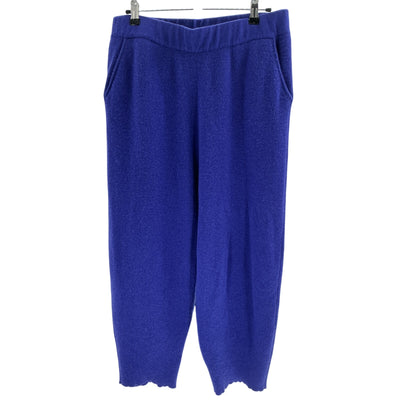 Lapointe Cropped Ribbed Blue Cashmere Track Pants Size L