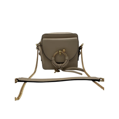 See By Chloé ‘Joan’ Cement Beige Leather Shoulder Bag OS