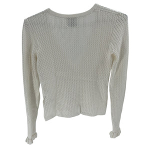 Posse Textured White Iris Cardigan Sweater Size XS