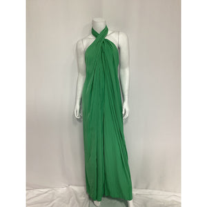 Astr The Label 'Damia' Green Cross Halter Satin Jumpsuit Size S