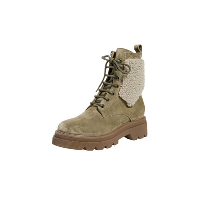 Voile Blanche Shearling Lined Olive Green Cleofe Boots Size 11 US / 41 EU