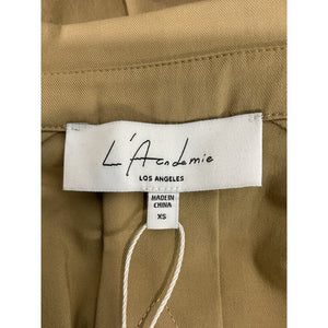 L'Academie Cropped Camel Brown Selia Shirt Size XS NWT