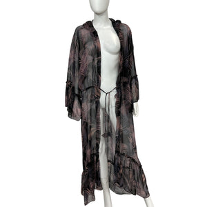 Misa Los Angeles Sheer San Miguel Palm Cruz Robe Size L