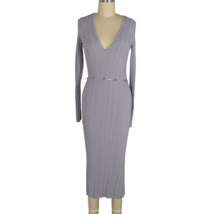 LPA Ribbed Purple Delaire Midi Size L Dress NWT