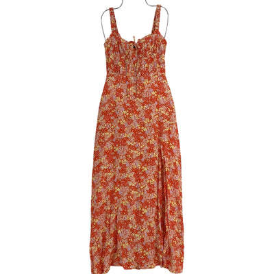 Astr The Label Floral Orange Elsie Midi Dress Size XS