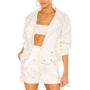 Retrofête Oversized Cream Lapel Jacket Size XS