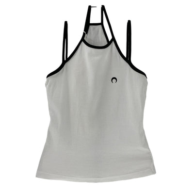 Marine Serre Ribbed White Tennis Court Tank Top Size S