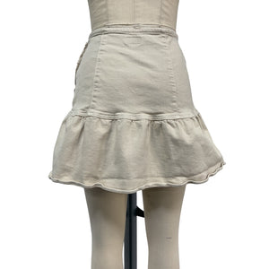 Mother Ruffled Beige Minx Mini Skirt Size 29
