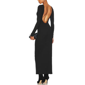 House Of Harlow 1960 Ribbed Black Rahdi Maxi Size L Dress