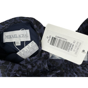 Mikael Aghal Elegant Purple Ruffle Front Midi Dress Size 0