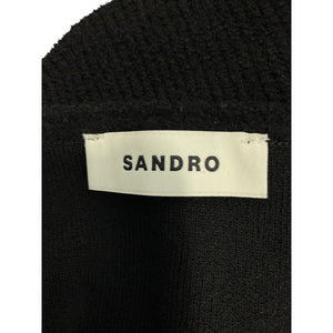 Sandro Cropped Black Velvet Knit Sweater Size S
