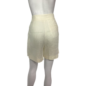L'Academie Pleated Creme Carinne Shorts Size S