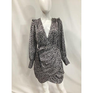 L'Academie 'The Joyce' Black Charmeuse Belted Mini Dress Size M - NWT
