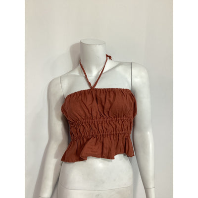 Faithfull The Brand 'La Fleur' Red Linen Top Size S