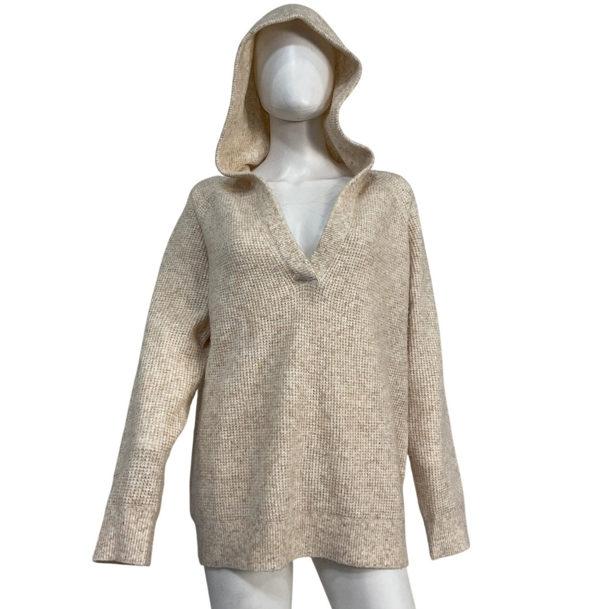 Hatch Textured Beige Cozy Waffle Hoodie Size 2