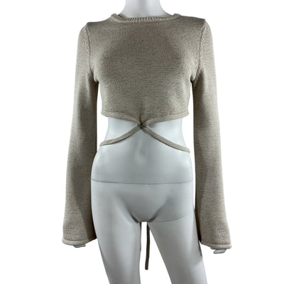 Cult Gaia Knit Cream Kenna Crop Top Size L