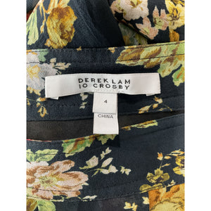 Derek Lam Floral Black Multi Celia Maxi Size 4 Skirt
