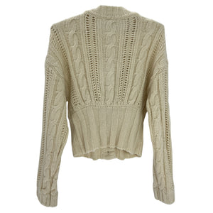 L'Academie Cozy Beige Eleni Cardigan Size XS