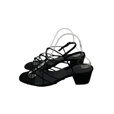 Dôen 'Reve' Black Suede  Block Heel Sandal Size 9