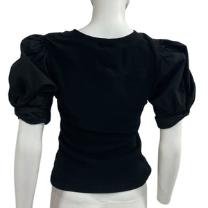 A.L.C. Chic Black Casey Puff Sleeve T-Shirt Size M