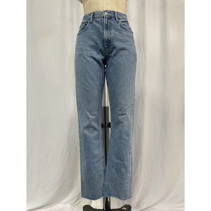 Agolde 'Cherie' Blue Cotton High Rise Straight Jean Size 28
