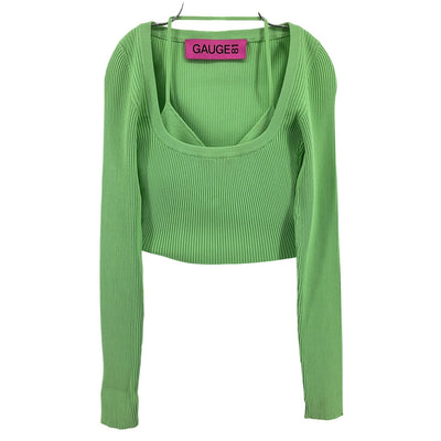 Gauge81 Ribbed Pistachio Yukita Top Sweater Size XS